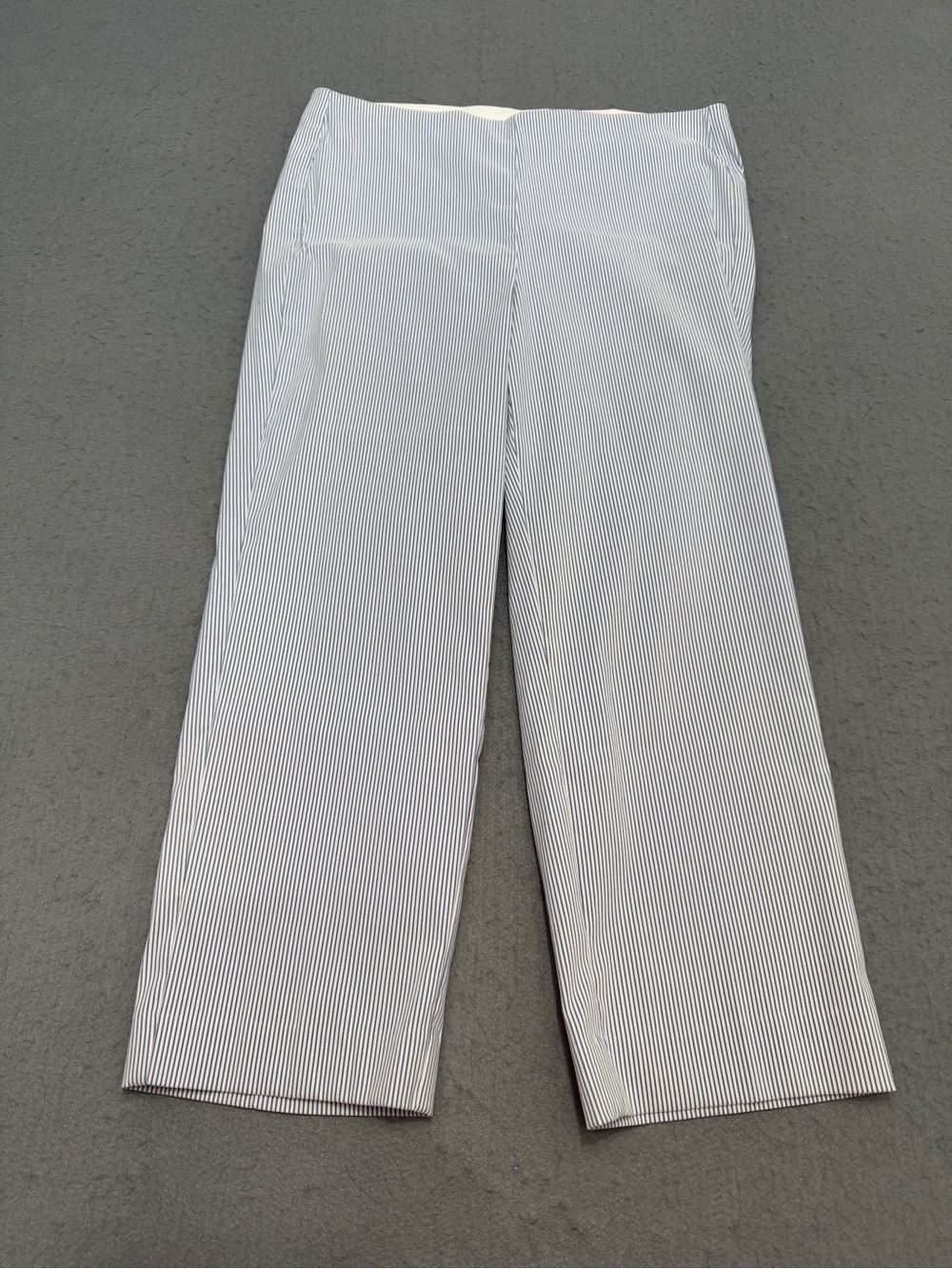 Women’s Chico’s Size 0.5 US 6 Blue White Pinstripe Wide Leg Pants